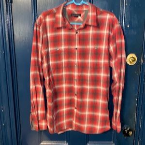 Mens XL Red Cotton Banana Republic Button Down Flannel